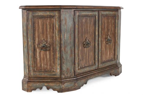 40 Four Door Traditional Credenza In Distressed Chestnut Mathis