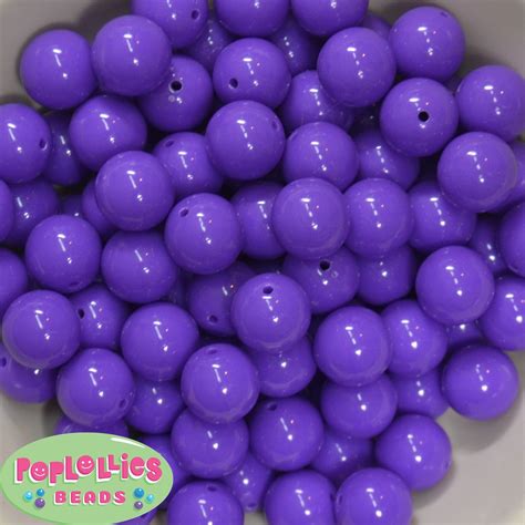 16mm Medium Purple Acrylic Bubblegum Beads