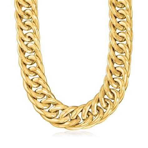 28mm 18kt Yellow Gold Curb Link Chain Necklace 18 Ross Simons