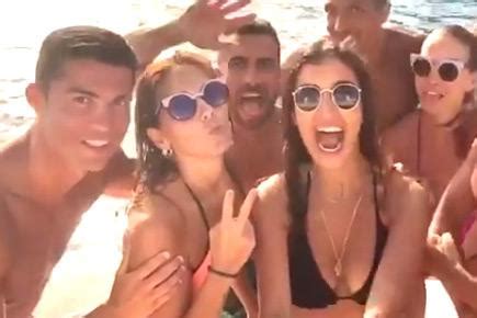 Cristiano Ronaldo Shows Off Ripped Body Parties With Bikini Babes