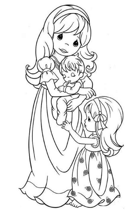 Mom And Daughter Coloring Pages Coloring Home