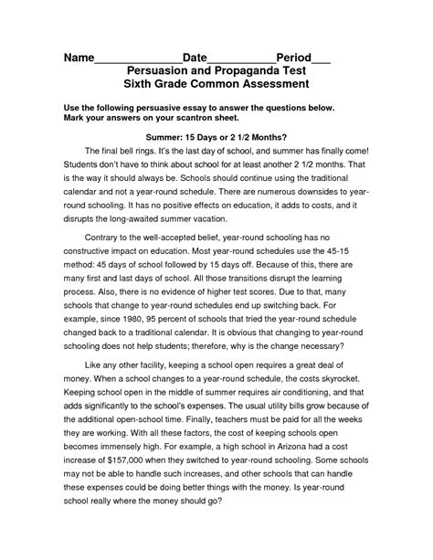 003 Argumentative Essay Examples 6th Grade Writings And Essays