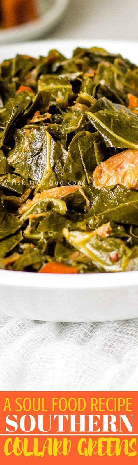 One bunch of large collard greens is 8 to 10 large leaves or 1 1/2 to 2 pounds. Soul Food Southern Collard Greens Recipe | Recipe | Greens ...