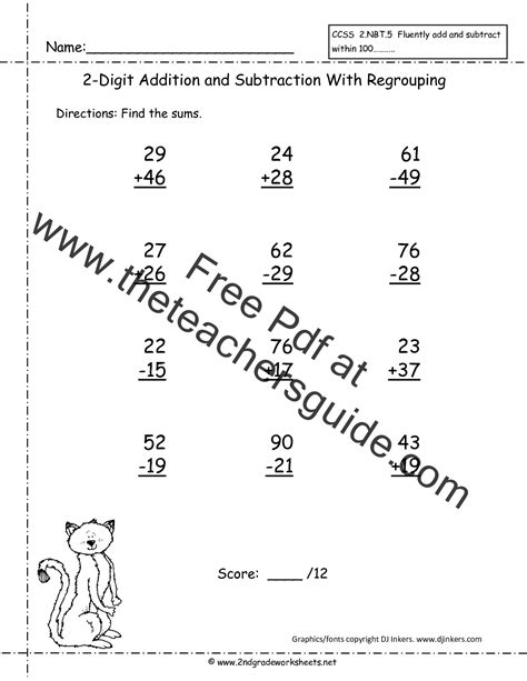 Two Digit Addition And Subtraction Worksheets From The Teachers Guide