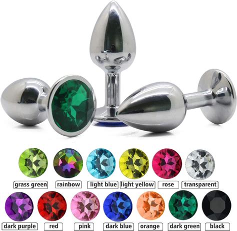 Amazon Com Pcs Lot Small Size Stainless Steel Crystal Anal Plug Jeweled Butt Plug Boot Beads