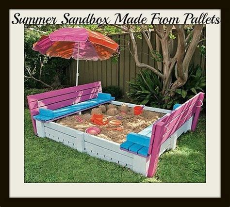 Diy Backyard Sandbox With Seating Upcycled From Pallets Giddy