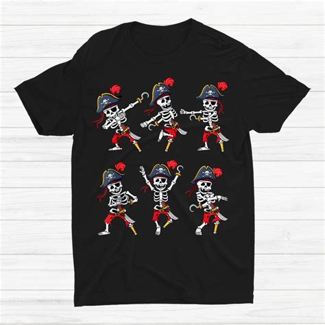 Dancing Pirate Skeletons Dance Challenge Halloween Shirt Teeuni