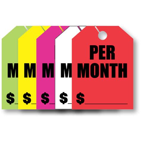 Mirror Hang Tags Per Month Graphic Resources Inc
