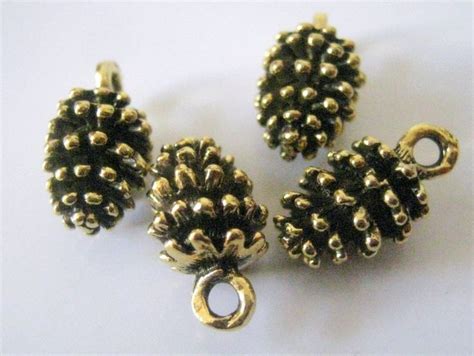 5 Antique Gold Pine Cone Charms 15x8mm Jewelry Making Etsy Canada