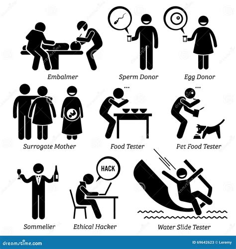 Odd Jobs Clipart Inusual Extraño Ilustración del Vector - Ilustración