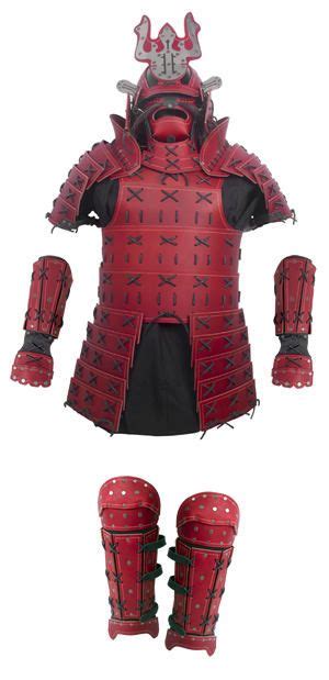 Samurai Leather Armor Full Set Red Samurai Armor Diy Leather