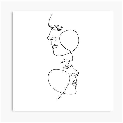Couple Line Drawing Love Print By Onelineprint Redbubble Line Art