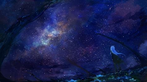 Starry Night Anime Wallpapers Top Free Starry Night Anime Backgrounds Wallpaperaccess