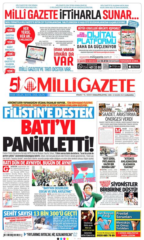 Milli Gazetesi Milli Manşet Oku Haberler 22 Kasım 2023