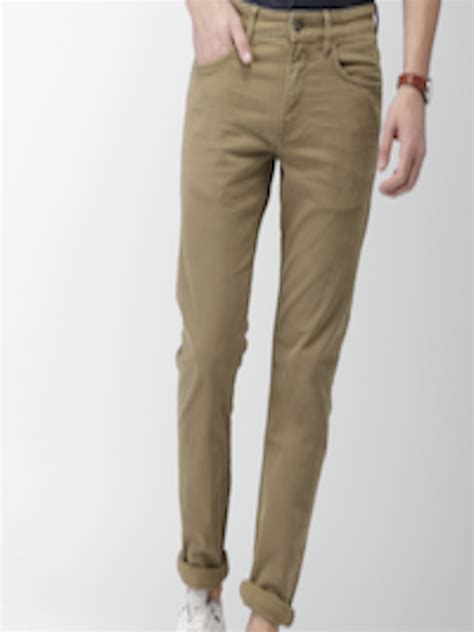 Buy Celio Men Brown Straight Fit Mid Rise Clean Look Coloured Jeans