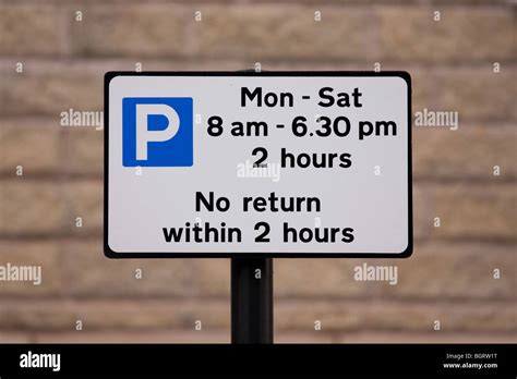 Examples Of Uk Street Signsparking Restriction No Return Within 2