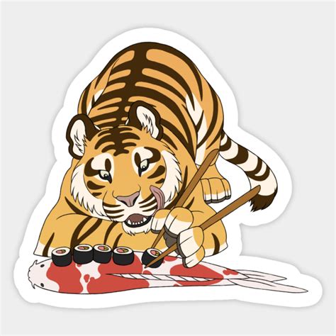 Sushi Tiger Tiger Sticker Teepublic