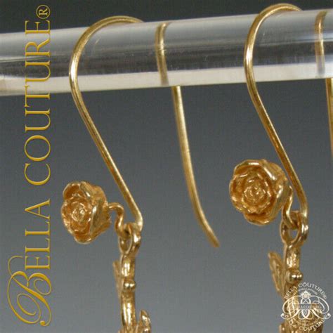 New Bc Rare Turquoise Persian Hue K K Gold Earrings Dangle