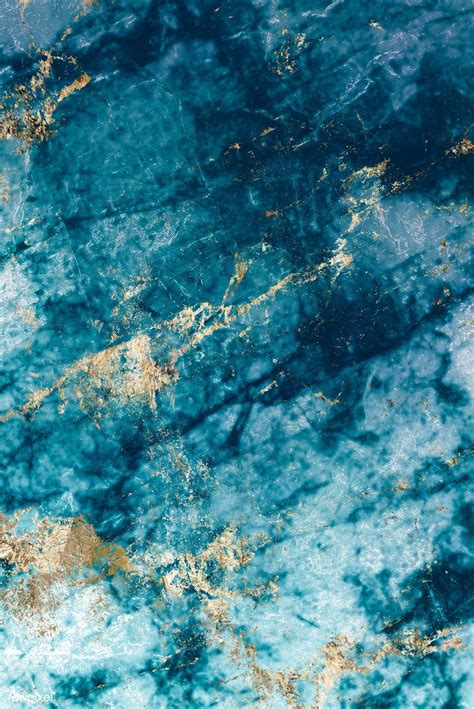 Blue And Gold Marble Textured Background Free Image By