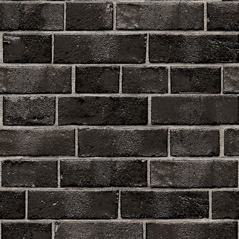 Brick Ebony Removable Peel and Stick Wallpaper - Walmart.com - Walmart.com