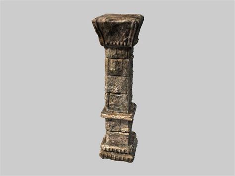 Stone Pillar Column 3d Model 25 Obj Ma Max Fbx C4d 3ds Free3d
