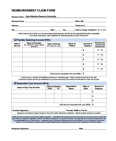 Reimbursement Form Template Word Fresh 26 Sample Clai