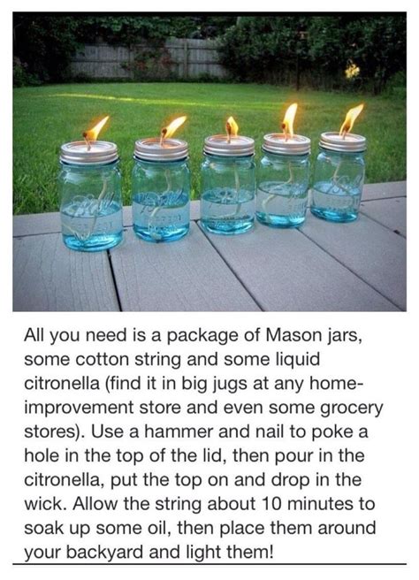 Citronella Mason Jars Citronella Torches Mosquito Repellent Candle