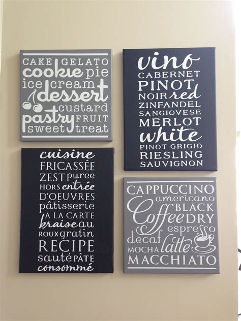 My New Kitchen Art Thanks To Cricut Word Collage Cartridge Word