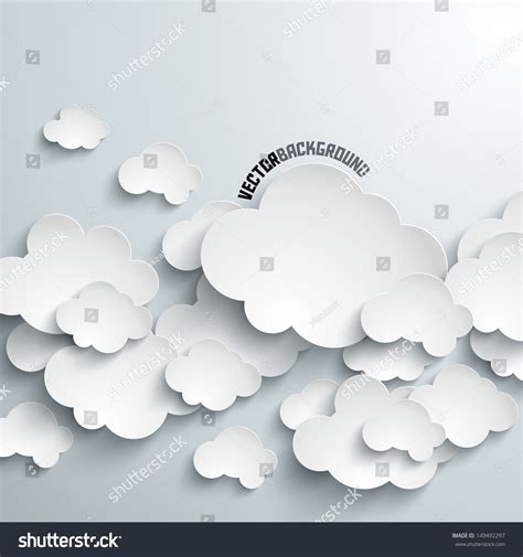Abstract 3d Paper Clouds Stock Vector Illustration 149492297 Shutterstock