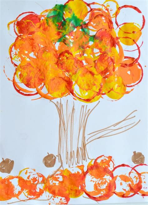 Fall Art Projects For Kids Easy Fall Tree Printing