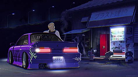 late night smoking jdm nissan silvia s13 live wallpaper moewalls