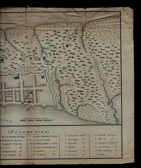 Original Civil War Map Showing Defenses Around Charleston South
