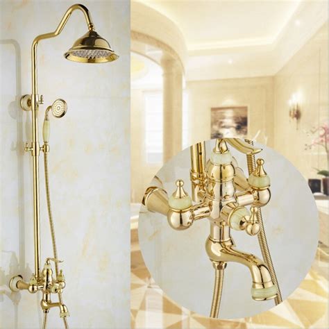 Bathroom Solid Brass Bathroom Shower Set For Luxury Bathroom Rainfall