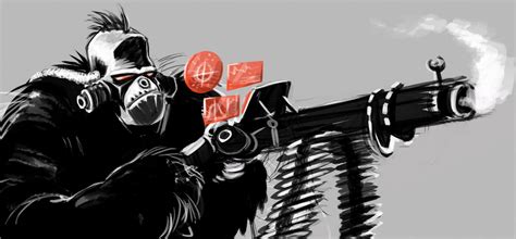 Fran Ilustración Gorila Con Metralleta