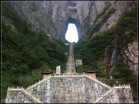 999 Steps Lead Up To Heavens Gate Tianmen Mountain In China Places