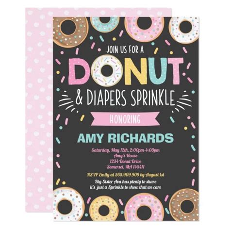 Donuts And Diapers Baby Sprinkle Invitation Baby