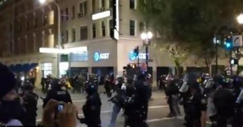 Riot Declared In Downtown Portland And Protesters Tear Gassed Cbs News