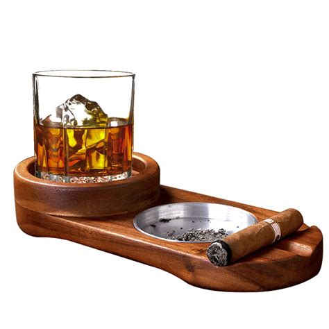 Low Prices Storewide Slot To Hold Cigar Wooden Cigar Ashtray Cigar Accessory Set Gift For Men