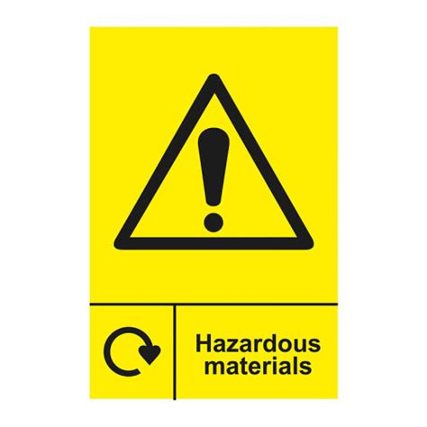 Centurion Hazardous Materials Recycling Sign Self Adhesive Vinyl