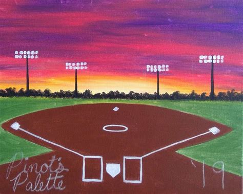 Softball Sunset Pinots Palette Painting