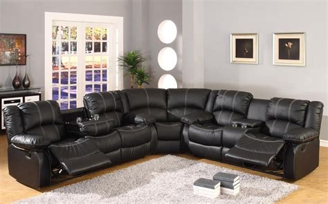 Leather Sectional Sofa With Recliner And Bed Baci Living Room
