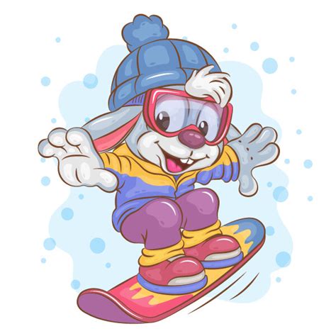 Andrey Keno Cartoon Bunny Snowboarder