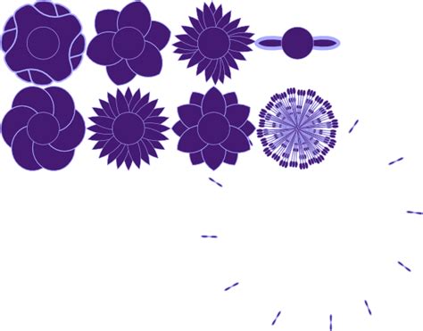 Purple Flowers 8 Designs Clip Art At Vector Clip Art Online