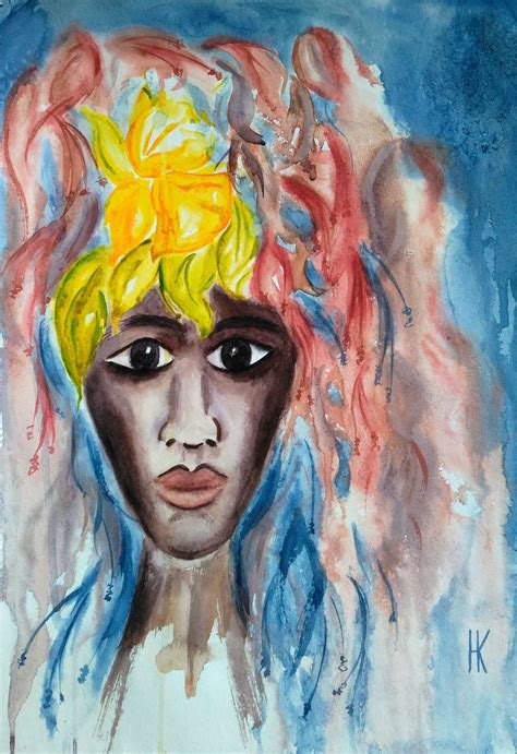 Flowers Girl Artwork Original Acrylic Painting Nudity Art Abstract Girl Wall Art By By By