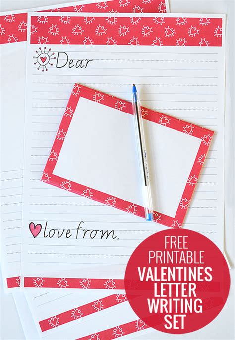 printable valentines letter writing set picklebums