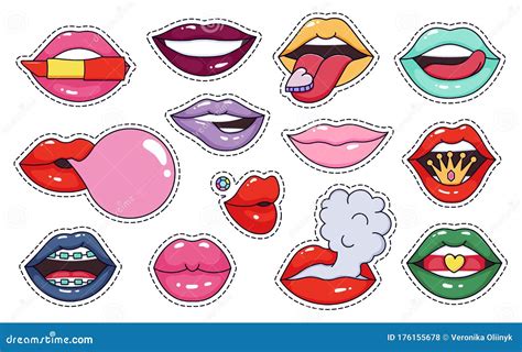 girl lips patch stickers fashion cool makeup lip patches cute woman makeup icon colorful