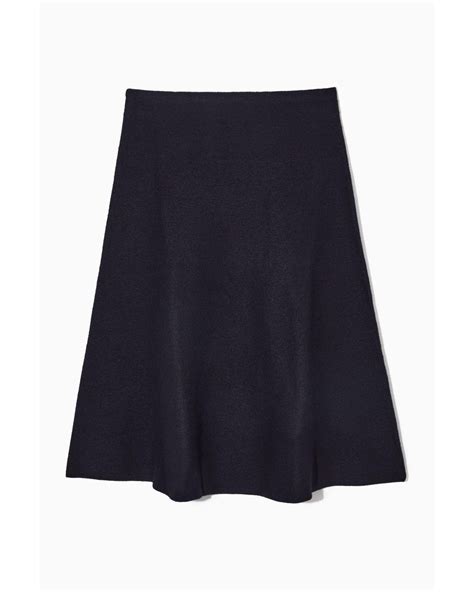 Cos Flared Merino Wool Midi Skirt In Blue Lyst