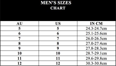 Mexican Us Shoe Size Chart