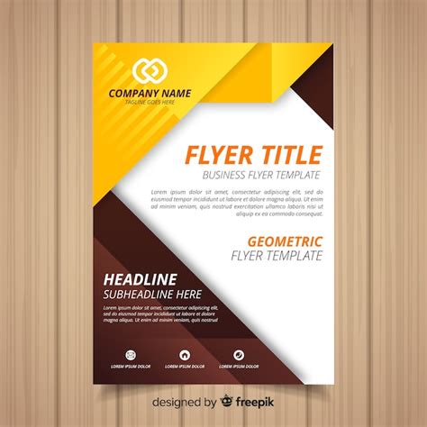 Free Vector Modern Business Flyer Template With Geometric Design