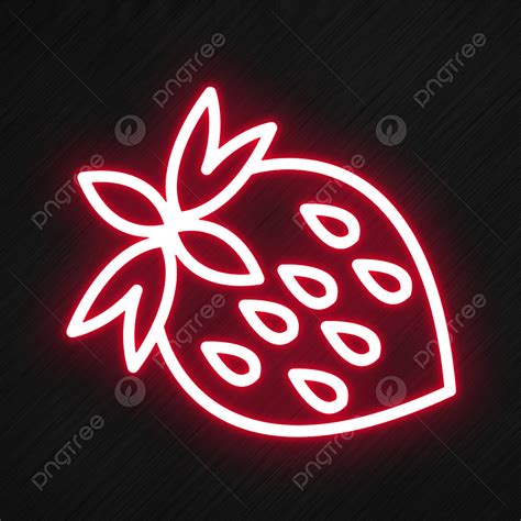 Strawberry Icon In Neon Style Style Icons Neon Icons Strawberry